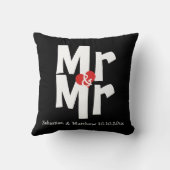 ミスター・アンド・ミスター・トゥーパーソナライズされたム結婚ズ クッション (裏面)