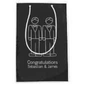 ミスター・アンド・ミスター・ドードル・グロームス結婚ズパーソナライズされた ミディアムペーパーバッグ (正面)