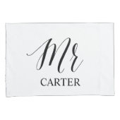 ミスター·アンド·ミスター·モダンタイポグラフィ·ゲイ·カ結婚ップルズ·ヒズ 枕カバー (正面右)