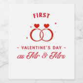 ミスター・アンド・ミセスとしてのバレンタインデー ワインラベル (シングルラベル)