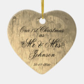 ミスター・アンド・ミセスと一緒にクリスマスエレガントを1回目 セラミックオーナメント (正面)