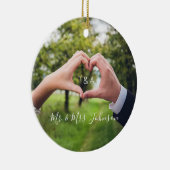 ミスター・アンド・ミセスの初めてのクリスマス写真 セラミックオーナメント (右)