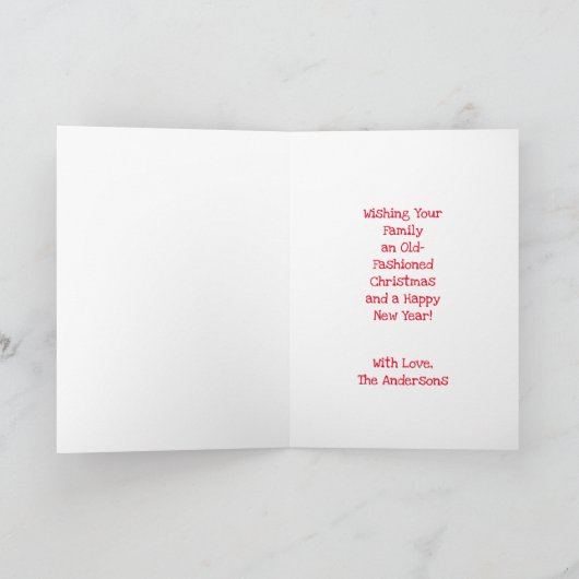 ミスター・アンド・ミセスクロースベーキングクッキーカスタムクリスマス カード (内部)