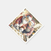 ミスター・アンド・ミセスクロースベーキングクッキーカスタムクリスマス スタンダードカクテルナプキン (角)