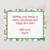 ミスター・アンド・ミセスクロースベーキングクッキーカスタムクリスマス ポストカード (裏面)