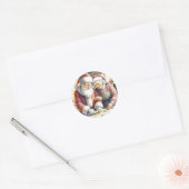 ミスター・アンド・ミセスクロースベーキングクッキーカスタムクリスマス ラウンドシール (封筒)