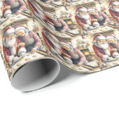 ミスター・アンド・ミセスクロースベーキングクッキーカスタムクリスマス ラッピングペーパー (ロールコーナー)