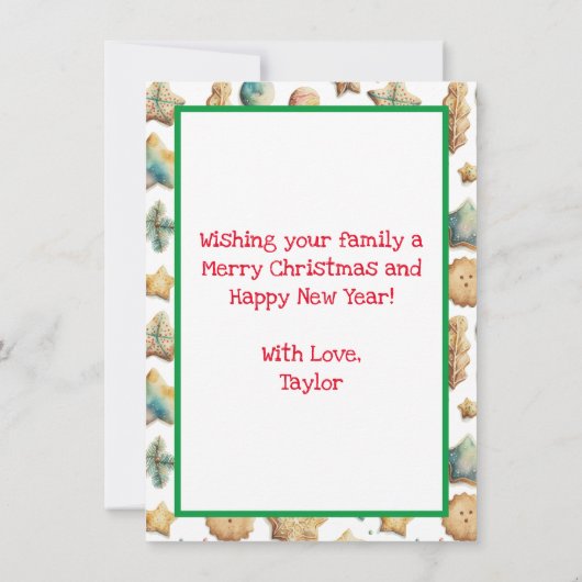 ミスター・アンド・ミセスクロースベーキングクッキーカスタムクリスマス 招待状 (裏面)