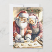 ミスター・アンド・ミセスクロースベーキングクッキーカスタムクリスマス 招待状 (正面)