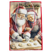ミスター・アンド・ミセスクロースベーキングCookieクリスマス ミディアムペーパーバッグ (正面)
