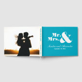 ミスター・アンド・ミセスシンプルティール（緑がかった色）アクアブルー ゲストブック (全面)