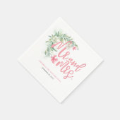 ミスター・アンド・ミセスビーチタイポグラフィ水彩画 スタンダードカクテルナプキン (角)