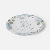 ミスター・アンド・ミセス埃っぽい青い水色のフローラ結婚ズ ペーパープレート (アングル)