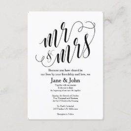 ミスター・アンド・ミセス基本結婚式招待状 招待状