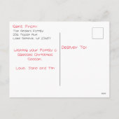 ミスター・アンド・ミセス条項かわいいクリスマスパーソナライズされた シーズンポストカード (裏面)