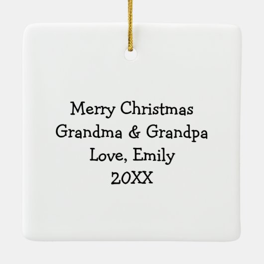 ミスター・アンド・ミセス条項かわいいクリスマスパーソナライズされた セラミックオーナメント (裏面)