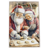 ミスター・アンド・ミセス条項かわいいクリスマス ミディアムペーパーバッグ (正面)