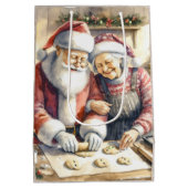 ミスター・アンド・ミセス条項かわいいクリスマス ミディアムペーパーバッグ (裏面)