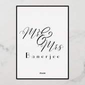 ミスター・アンド・ミセス王室のズ結婚・フォイル招待状 箔招待状 (裏面)