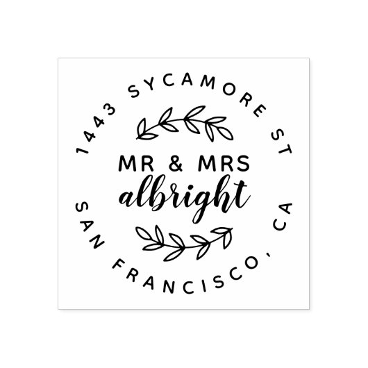ミスター・アンド・ミセス素朴・結婚したカップル差出人住所 ラバースタンプ (インプリント)