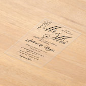 ミスター・アンド・ミセス結婚ズ アクリル招待状 (レイダウン)