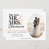 ミスター・アンド・ミセス結婚ズ・エロペメントと写真 サンキューカード (正面/裏面)