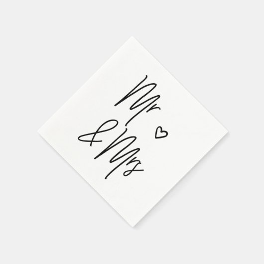 ミスター・アンド・ミセス結婚・カクテル・ナプキンス結婚ズ・デコール スタンダードカクテルナプキン (角)