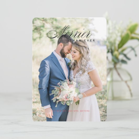 ミスター・アンド・ミセス・たった今結婚しました初めてのクリスマス 招待状 (スタンド正面)