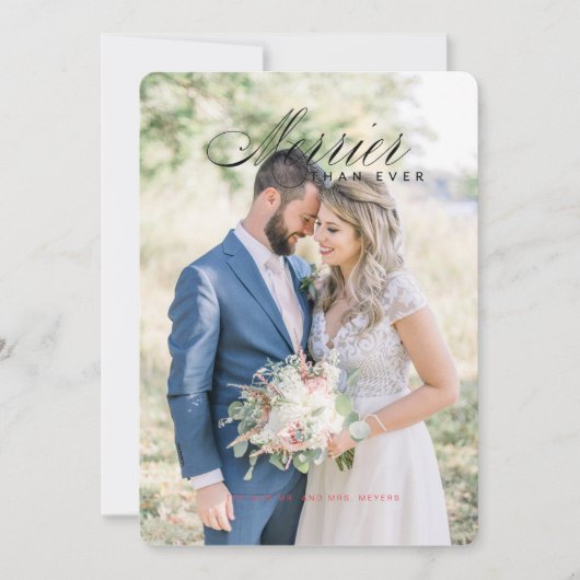 ミスター・アンド・ミセス・たった今結婚しました初めてのクリスマス 招待状 (正面)