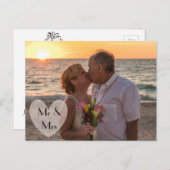 「ミスター・アンド・ミセス」の結婚または駆け落ち告知 案内ポストカード (正面/裏面)