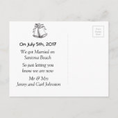 「ミスター・アンド・ミセス」の結婚または駆け落ち告知 案内ポストカード (裏面)