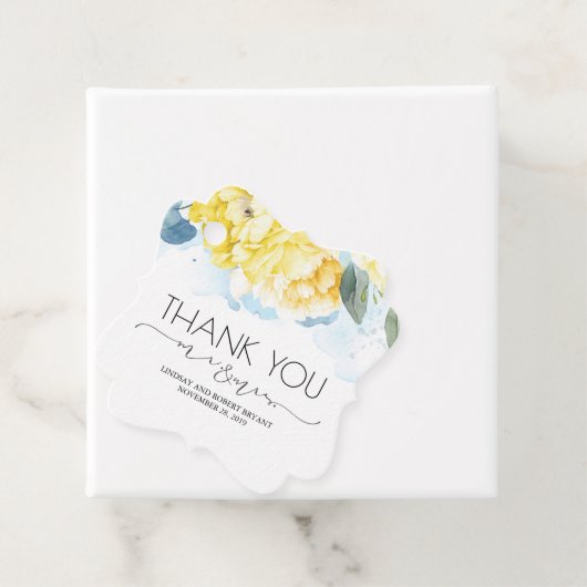 ミスター・アンド・ミセス・イエローとブルーのフローラありがとう フェイバータグ (インサイチュ)