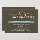 ミスター・アンド・ミセス・ウェディングシャワー/リハーサル・ディナー・招待状 招待状 (正面/裏面)