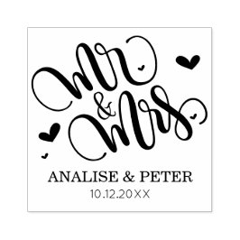 ミスター・アンド・ミセス – ウェディングパーソナライズされたスタンプ ラバースタンプ