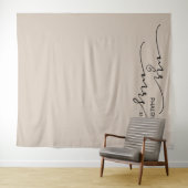 ミスター・アンド・ミセス ウェディング フォト ベージュ バナー タペストリー (インサイチュ(横))