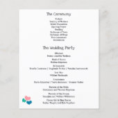 ミスター・アンド・ミセス・カラフルハート形状結婚式 プログラム (裏面)