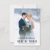 ミスター・アンド・ミセス |クリスマス結婚休暇のお知らせ サンキューカード (正面)