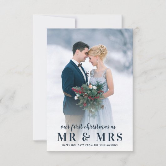 ミスター・アンド・ミセス |クリスマス結婚休暇のお知らせ サンキューカード (正面)