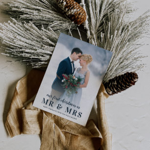 ミスター・アンド・ミセス クリスマス結婚休暇のお知らせ サンキューカード