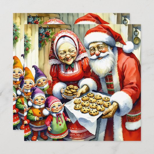 ミスター・アンド・ミセス・クロース、クッキーと小妖精や小人・クリスマス (正面/裏面)