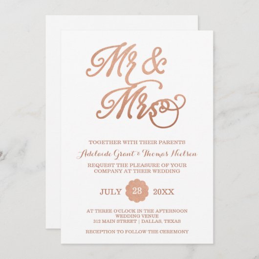 ミスター・アンド・ミセス・コフェイクッパー・結婚式招待状 招待状 (正面/裏面)