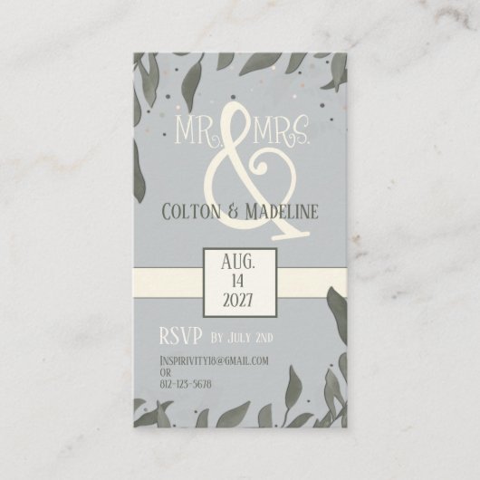 ミスター・アンド・ミセス・シンプル葉・インスピリシモダンティ エンクロージャーカード (正面)