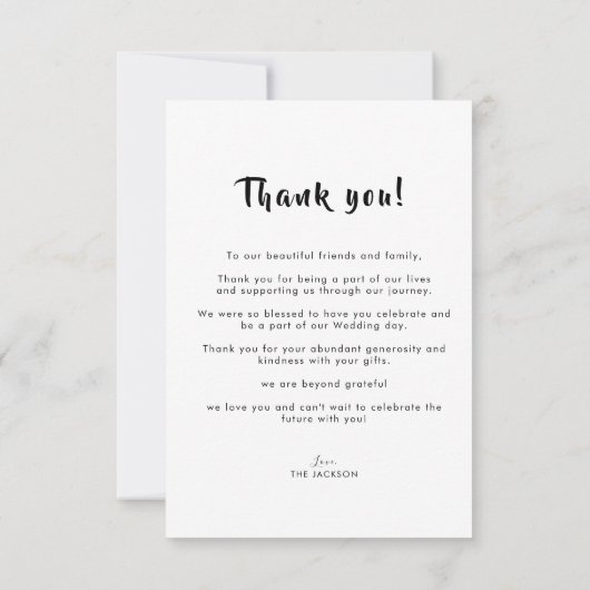 ミスター・アンド・ミセス | スクリプはっきりしたト結婚の サンキューカード (裏面)