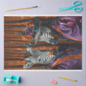 ミスター・アンド・ミセス・ゼブラ・パープル色のデコパージュ 薄葉紙 (クラフト)