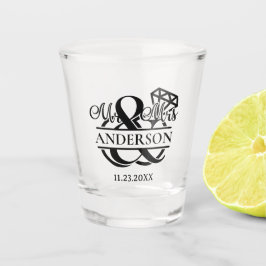ミスター・アンド・ミセス・ダイヤモンドリングや輪結婚式の引き出物 ショットグラス