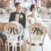 ミスター・アンド・ミセス・チェアのステッカーが花嫁を飾り シール (正面)