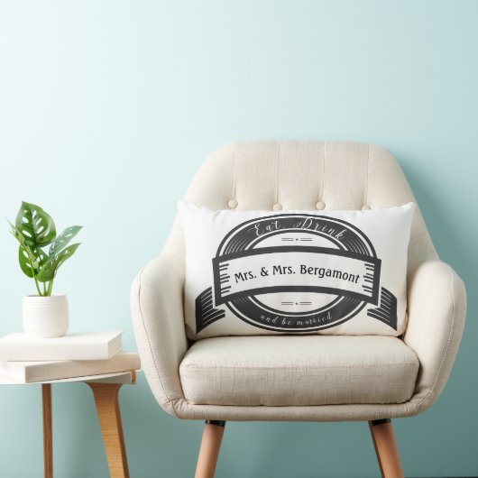 ミスター・アンド・ミセス・ドリンクとビー食べ・ズ結婚したのシティー結婚ズ ランバークッション (椅子)