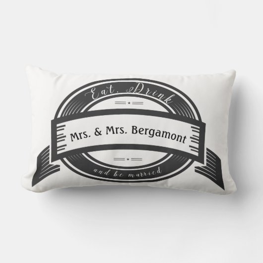 ミスター・アンド・ミセス・ドリンクとビー食べ・ズ結婚したのシティー結婚ズ ランバークッション (正面)