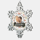 ミスター・アンド・ミセス・ニュー結婚ス スノーフレークピューターオーナメント (右)