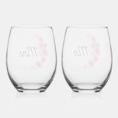 ミスター・アンド・ミセス・ハンド絵を描プリント ステムなしワイングラス (裏面)